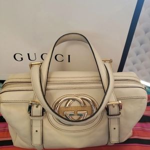 Gucci GG GOLD LOGO BRITT BOSTON DOCTOR BAG